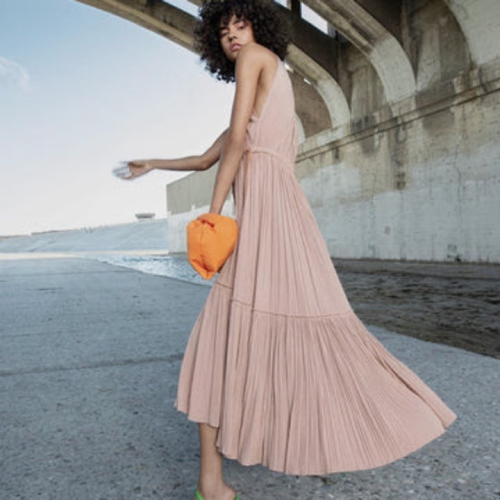 A.L.C. // Ella Pleated Midi Dress in Brique // Size 2 // NWT